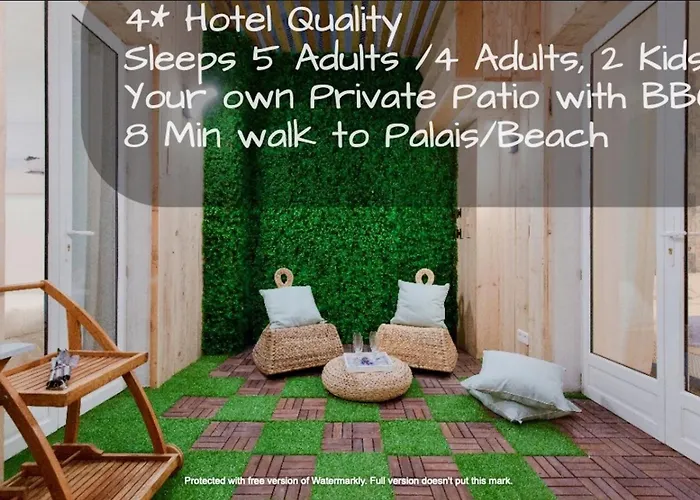 Beach Hut * Green Oasis With Private Patio 10 Min To Palais & Beaches * Pet Friendly