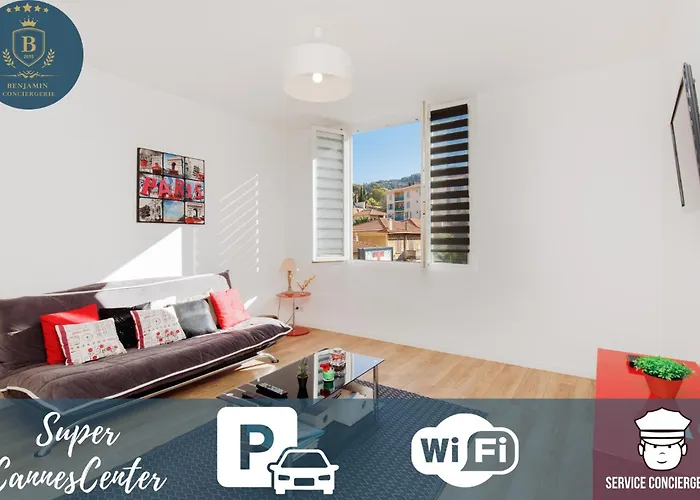 Supercannes Center - Parking - Spacieux 70 Metres - Clim - Wifi