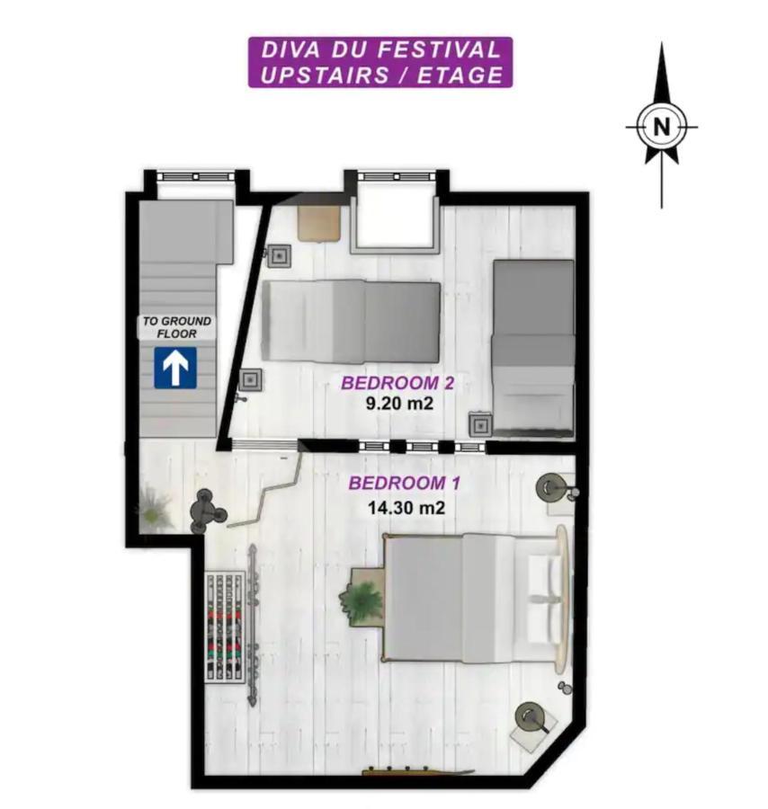 Appartement La Diva Du Festival - 10 Mn A Pied Palais & Plages - Cosy & Calme - Clim - Wifi Cannes