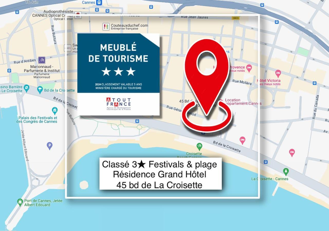 Azur Evasion Meuble Classe 3 Etoiles Croisette Festival Grand Apartment Cannes