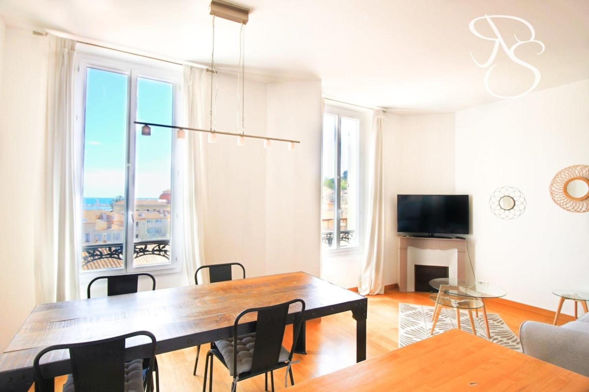 3 Bedrooms With Sea View - 4 Min Palais & Beaches Appartement