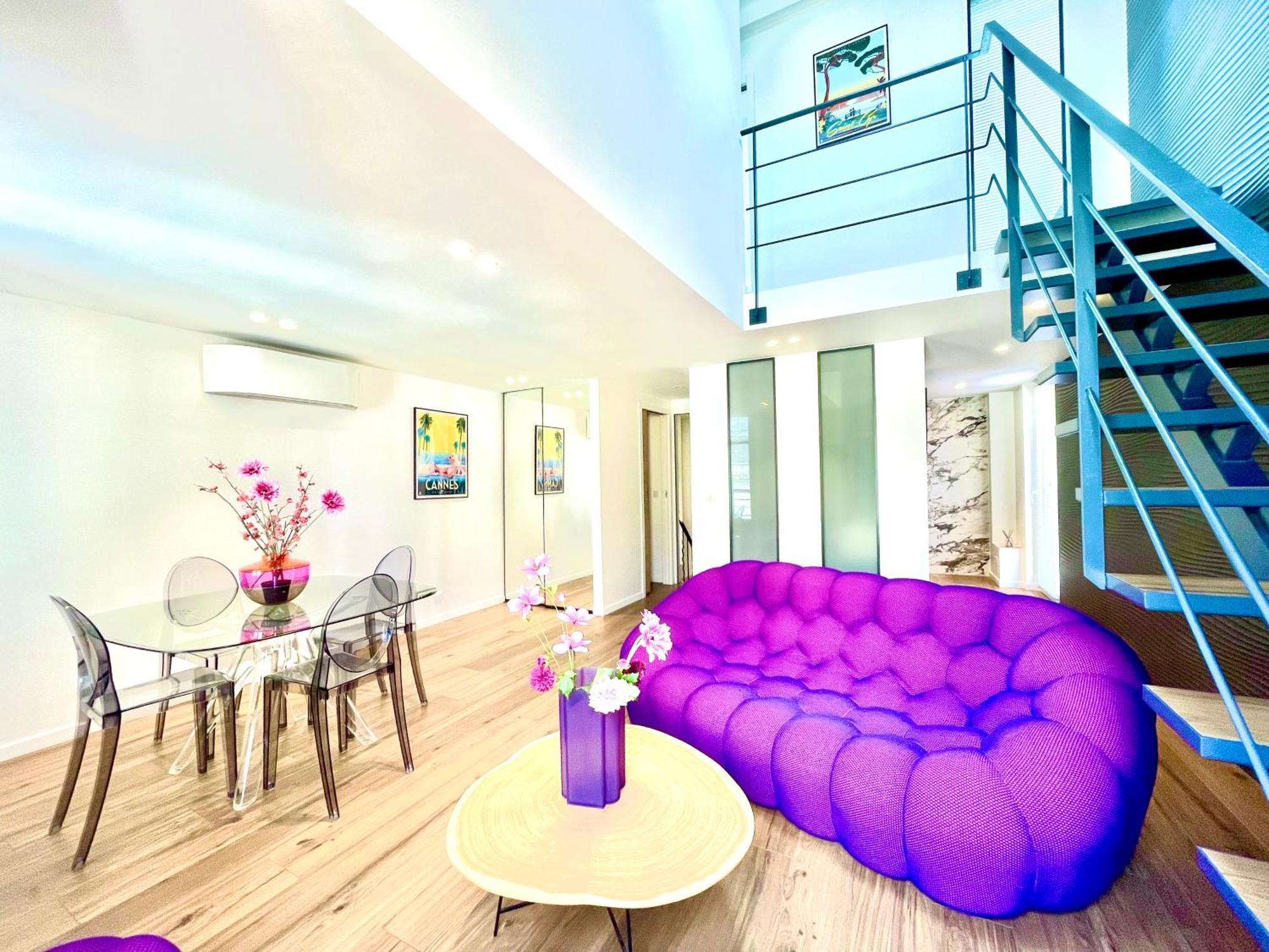 Duplex En Plein Coeur De Cannes, 5 Min Walk To Croisette And Palais Appartement