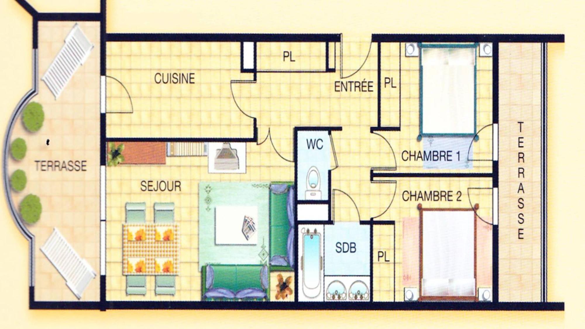 B014 Spacieux 2 Piscine Parking 4min Apartment *