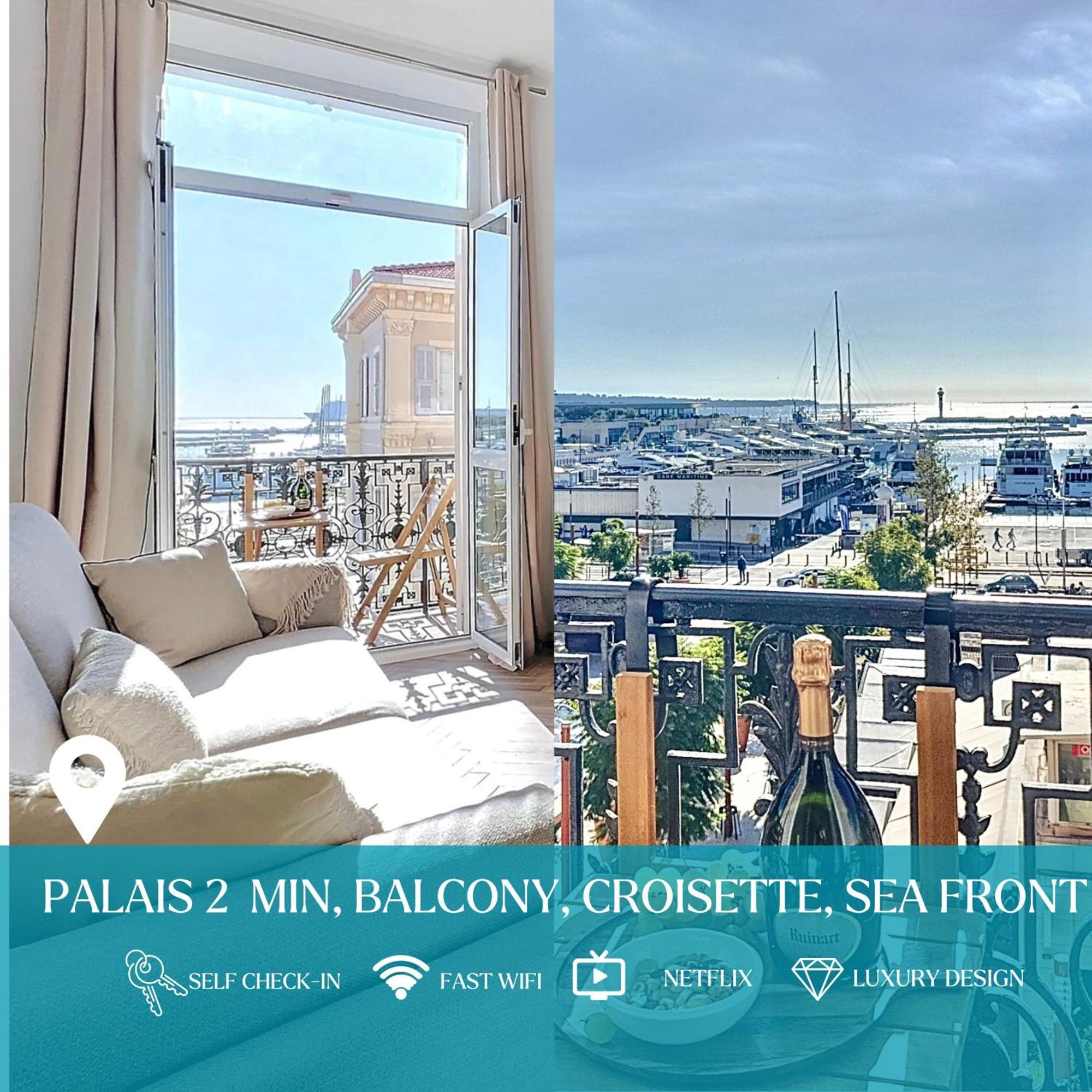 Deluxe Seaview Balcony - 2 Min Palais & Apartamento Cannes