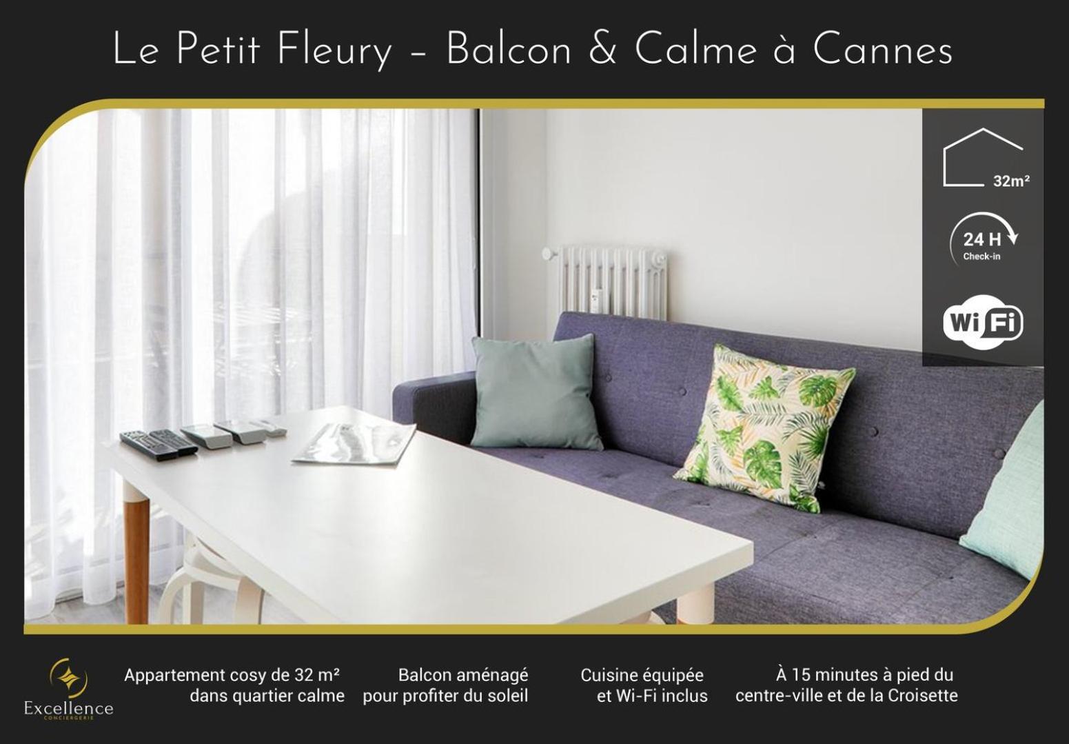 Le Petit Fleury - Balcony, Calm In Apartment Cannes